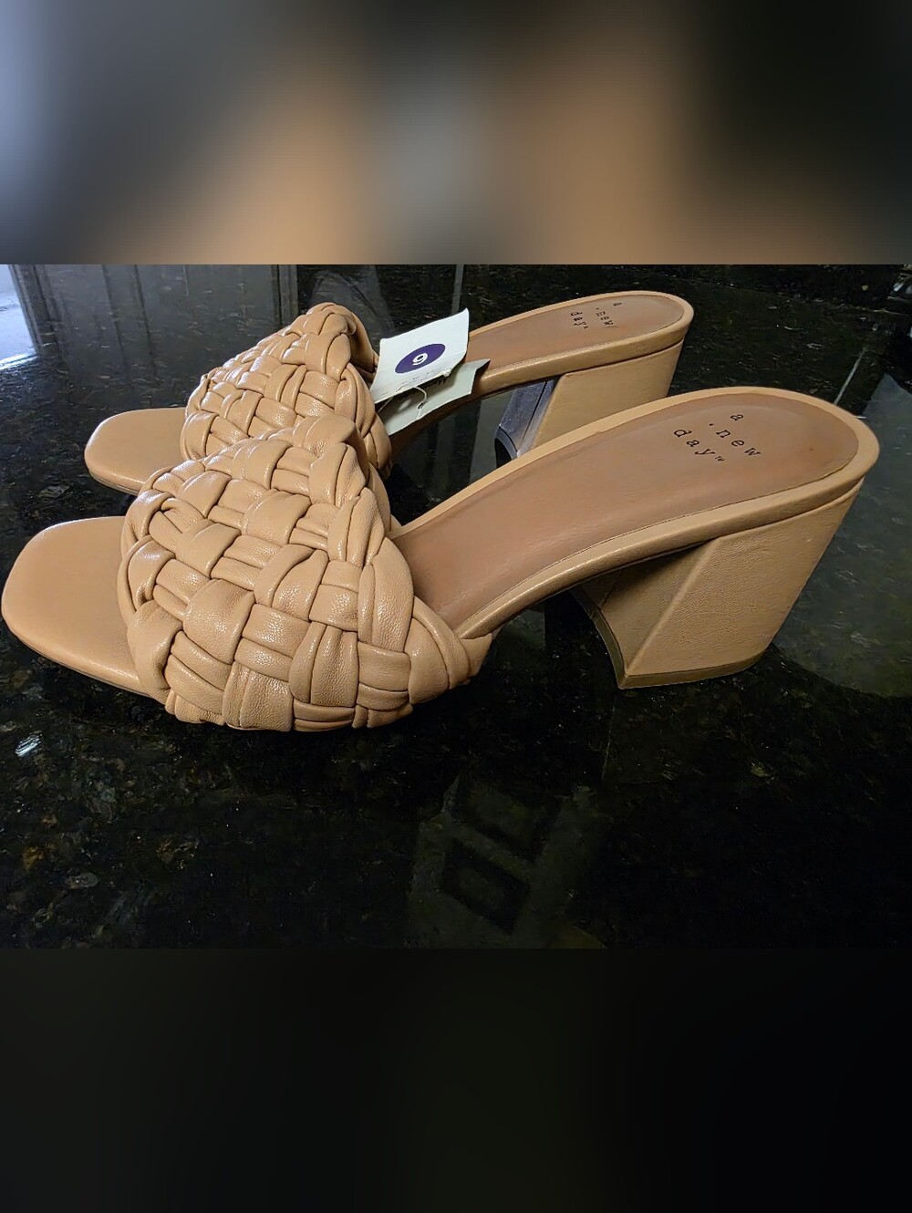 Target Woven Block Heel Mules - Tan